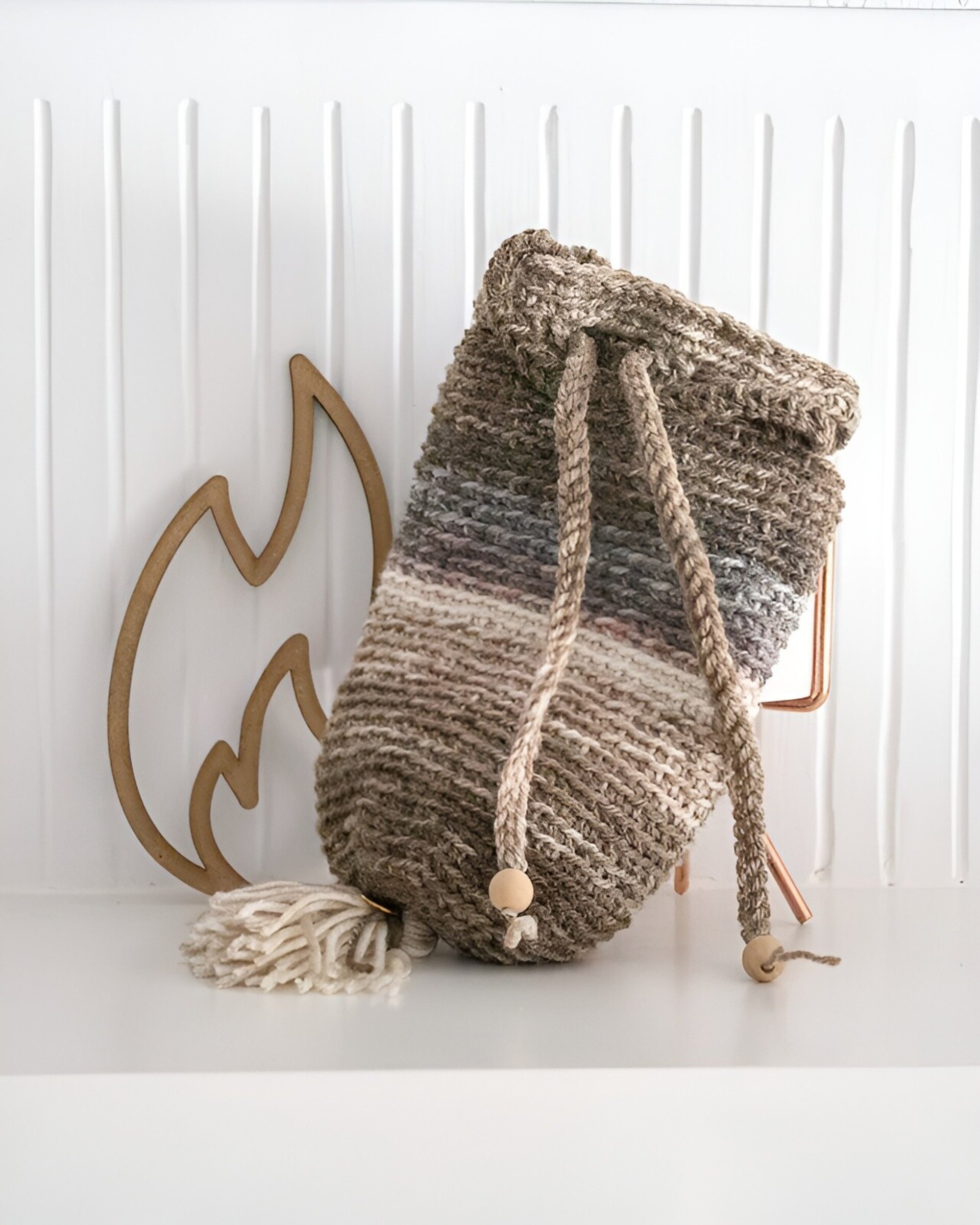 Realera Artesanal de Lana Perlé colores neutros - 21