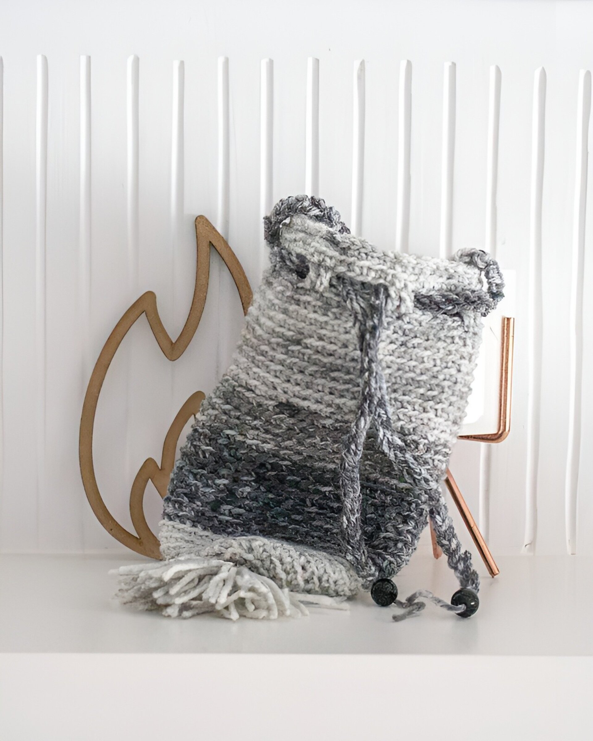 Realera Artesanal de Lana Perlé colores neutros - 3