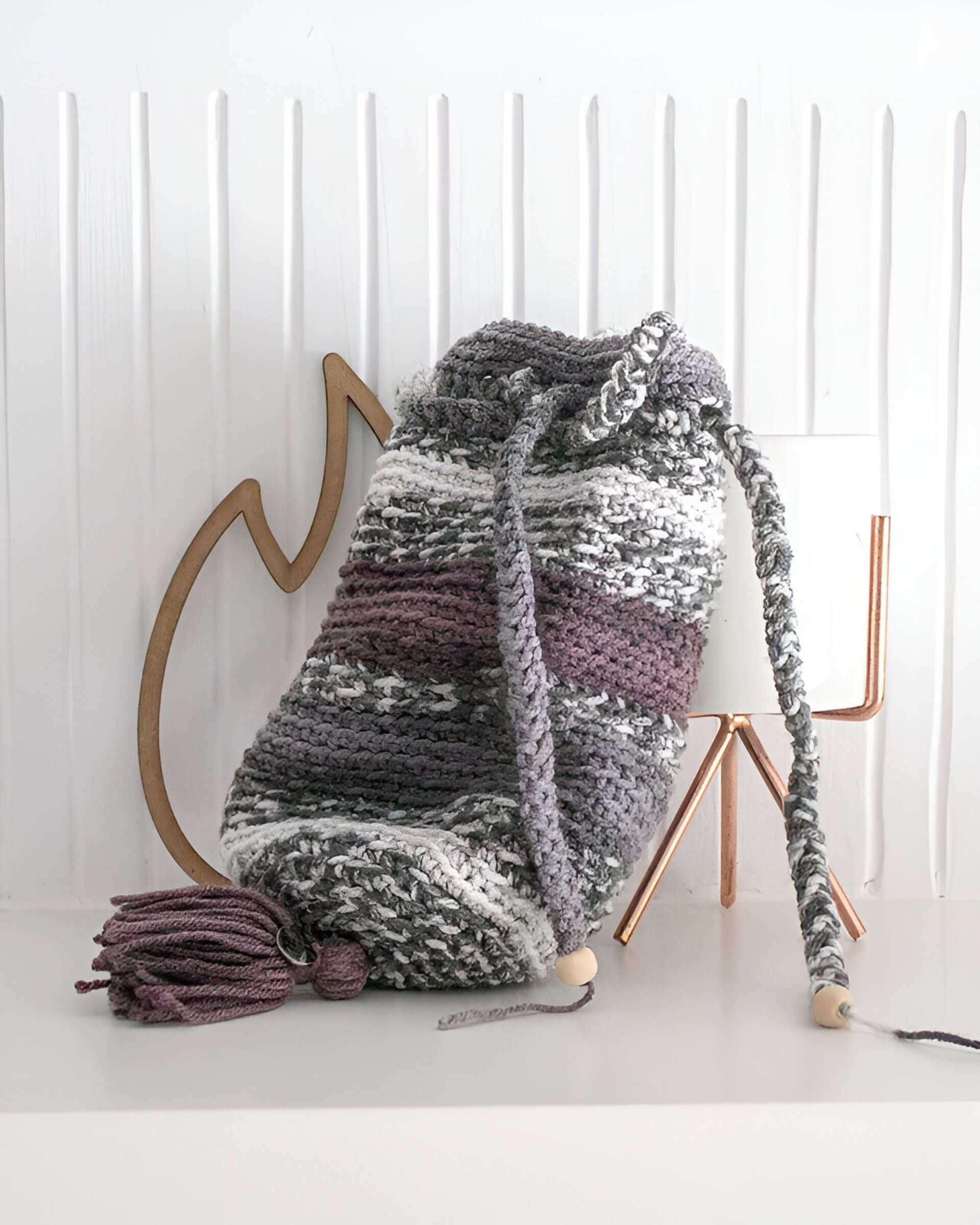 Realera Artesanal de Lana Perlé colores neutros - 5